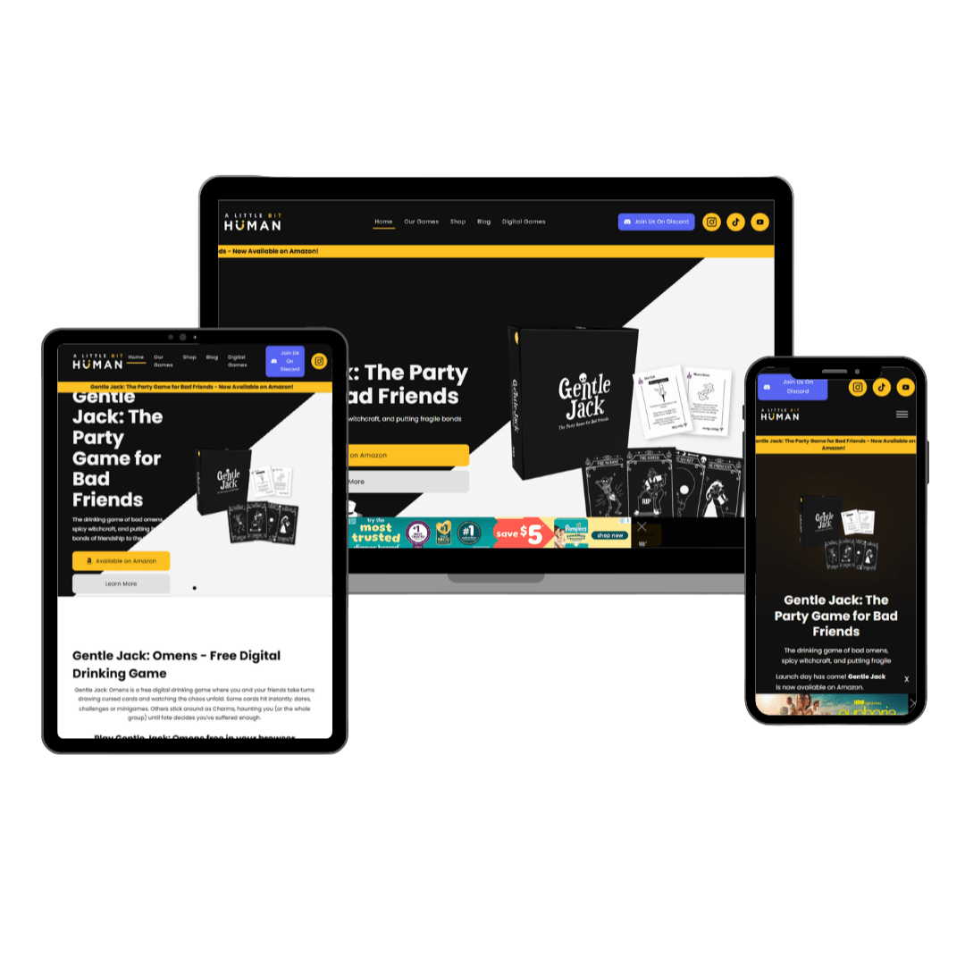 a little bit human responsive website mockup