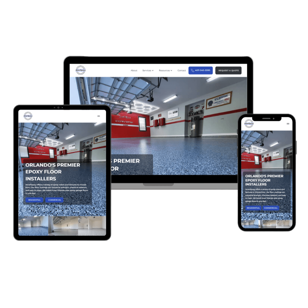 amerepoxy responsive website mockup