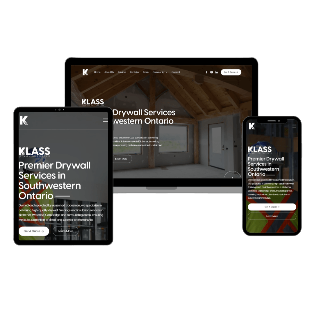 klassdrywall responsive website mockup